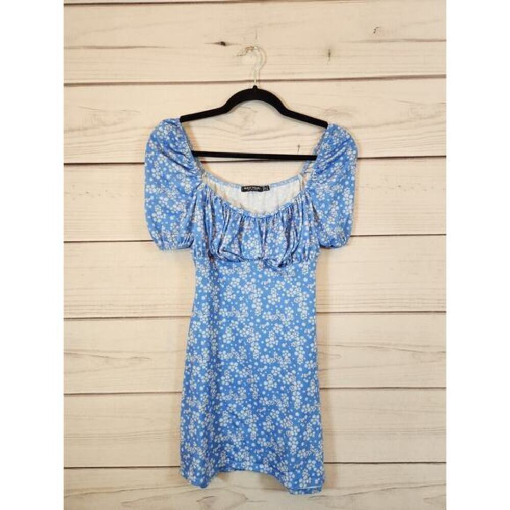 Nasty Gal Women's Blue Floral Print Summer Mini Dress Size 4